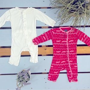 Kickee Pants Set of 2 0-3 Month Ruffle Layette w/Snaps